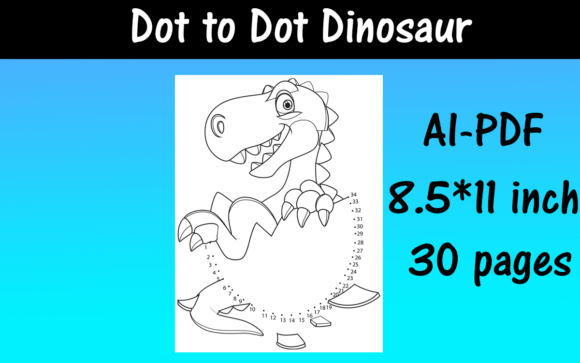 Dot-to-Dot Dinosaur Activity Pages for Children