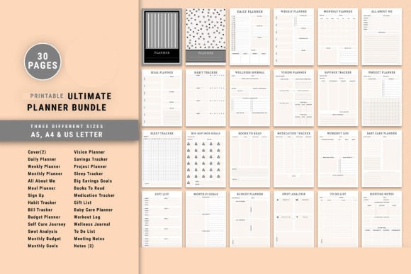 Your Digital Command Center: The Printable Ultimate Planner Bundle Pack Explained